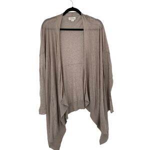 Velvet by Graham & Spencer Taupe Gauzy Cotton Slouchy Light Cardigan Size Lg